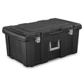 23 Gallon Lockable Storage Tote with Wheels Black E5735