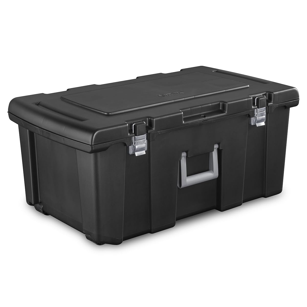 23 Gallon Lockable Storage Tote with Wheels Black E5735