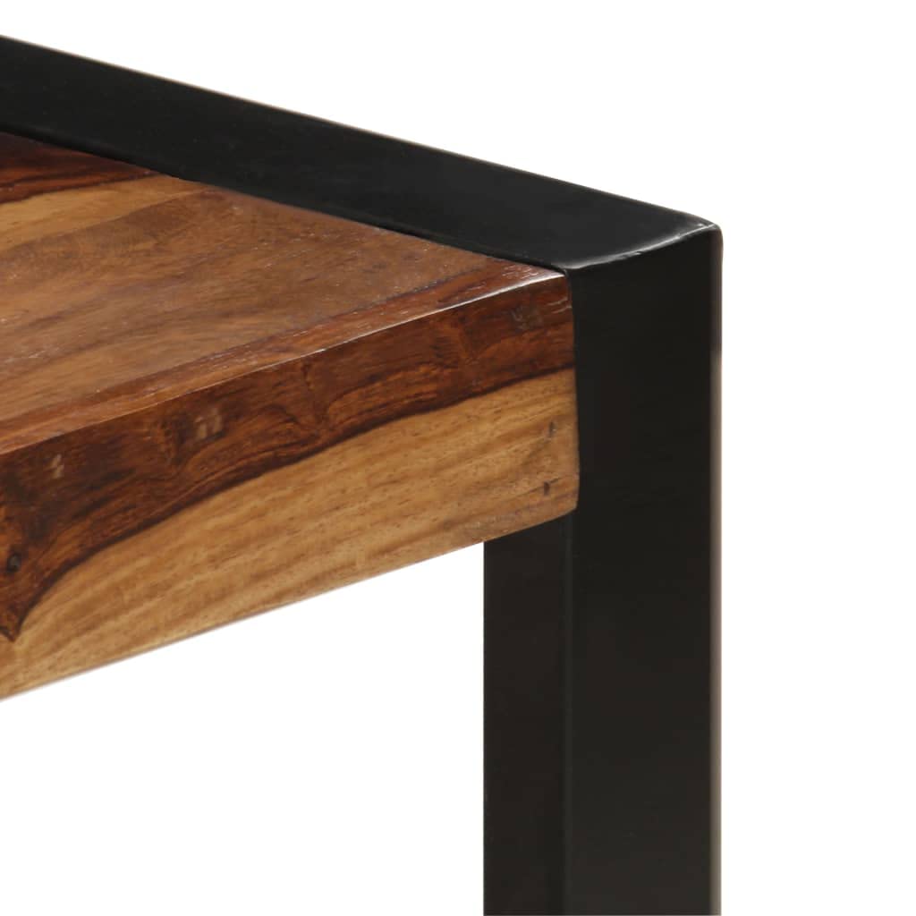 Brown Solid Sheesham Wood Steel Coffee Table L8371