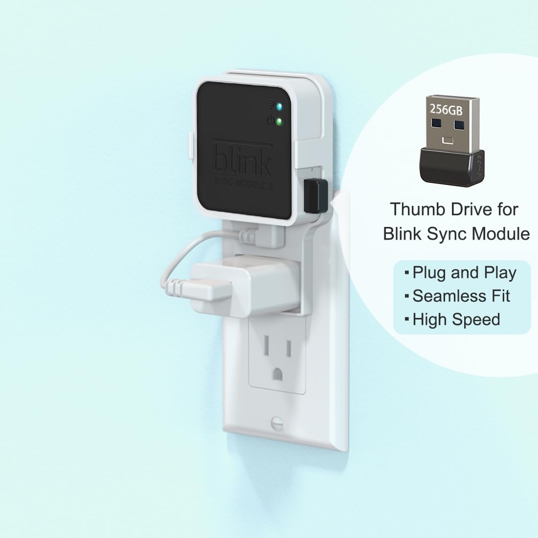 256GB USB Flash Drive with Outlet Wall Mount P51674