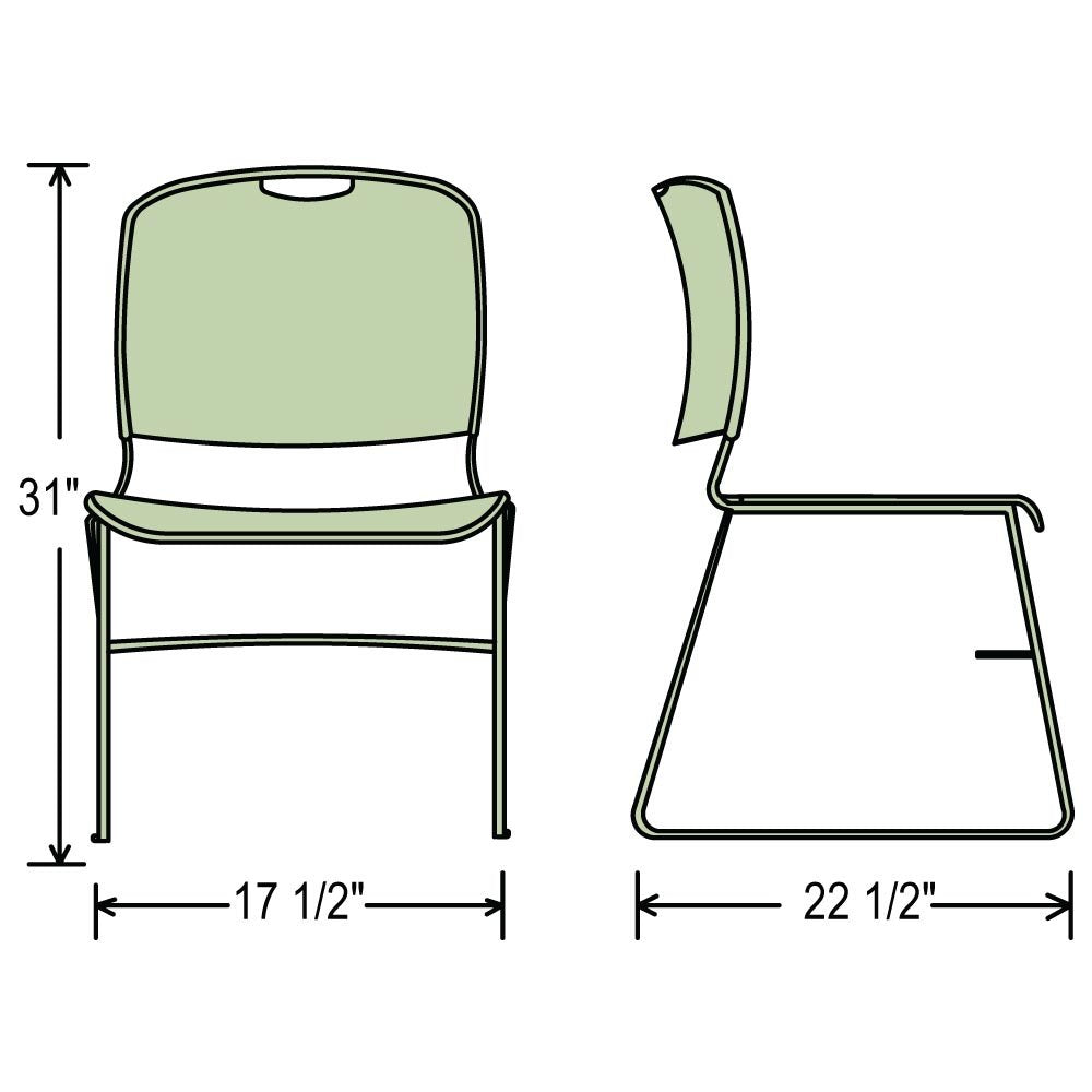 Stack Chair - Gray - Lot of 1 Y79364