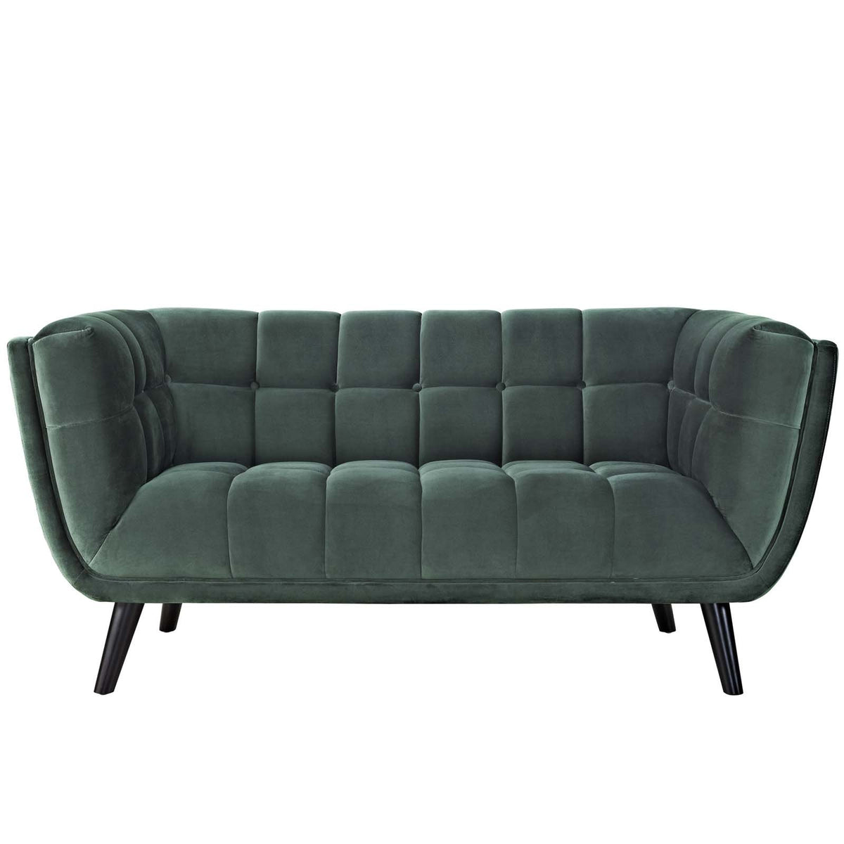 Green Velvet Button-Tufted Loveseat P23713