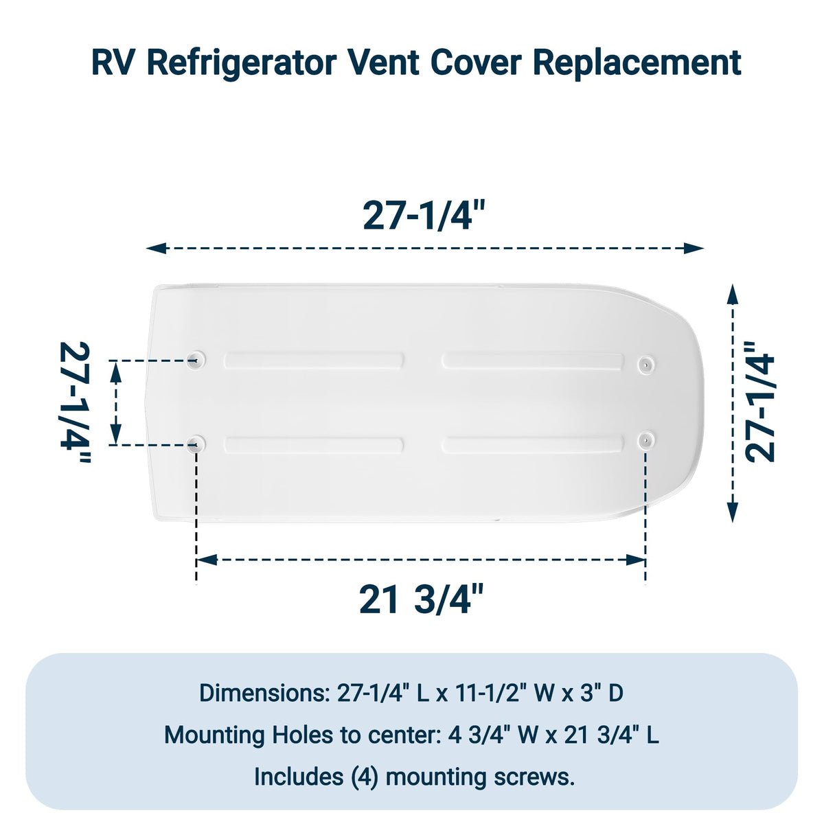 White RV Refrigerator Vent Cover Replacement V769916