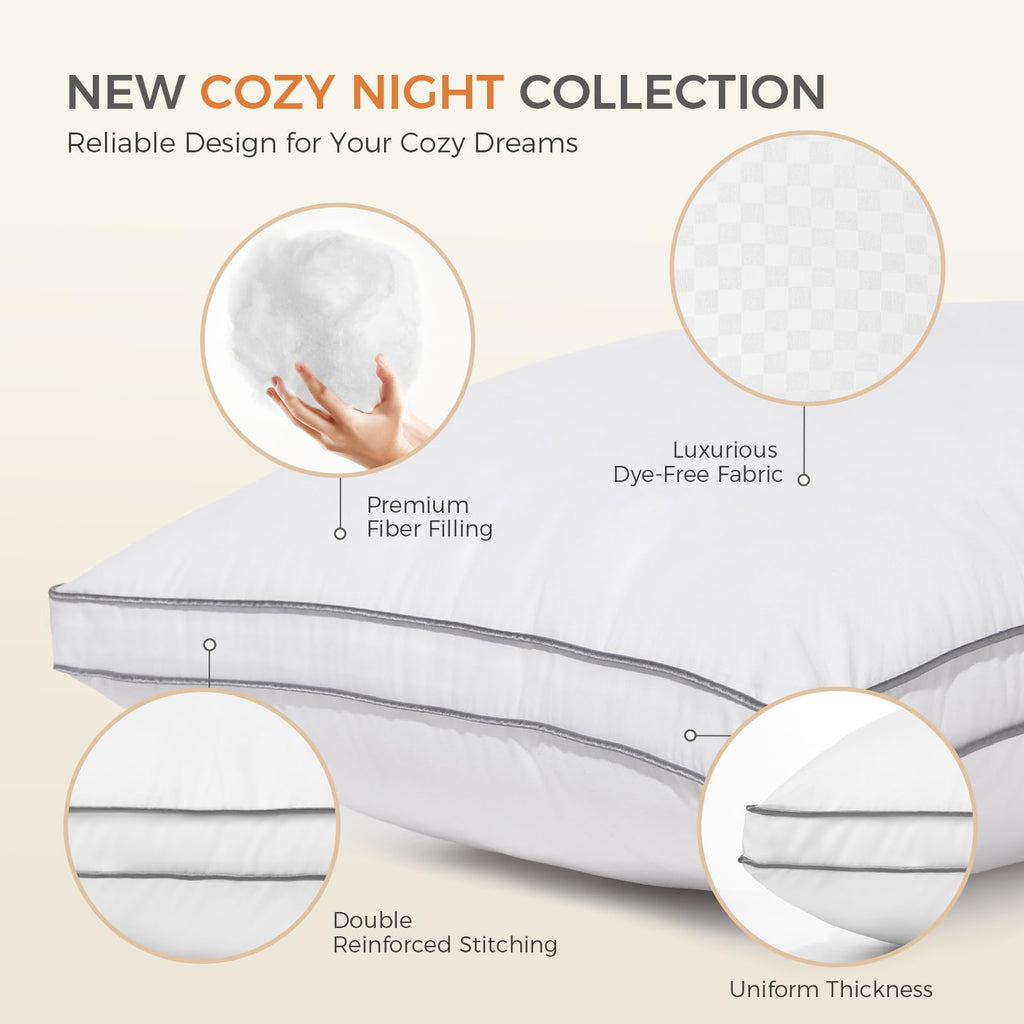 King Size Set of 2 Gusseted Bed Pillows V207732