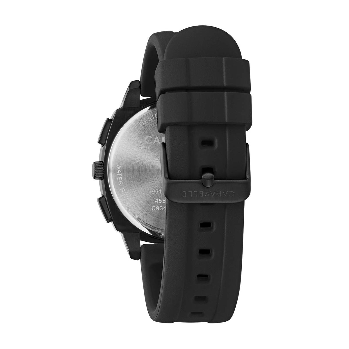 Sport Chronograph Mens Watch Stainless Steel Black Silicone Strap J1485