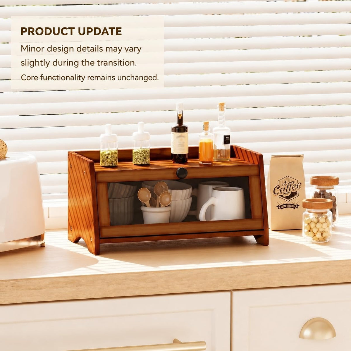 Brown Bamboo Bread Box O597192