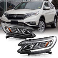 For 2015-2016 Honda CRV Halogen Type LED DRL Headlights Assembly Pair Set Left+Right A2176