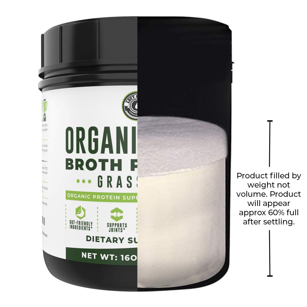 Organic Grass Fed Beef Bone Broth Protein Powder 16oz K890