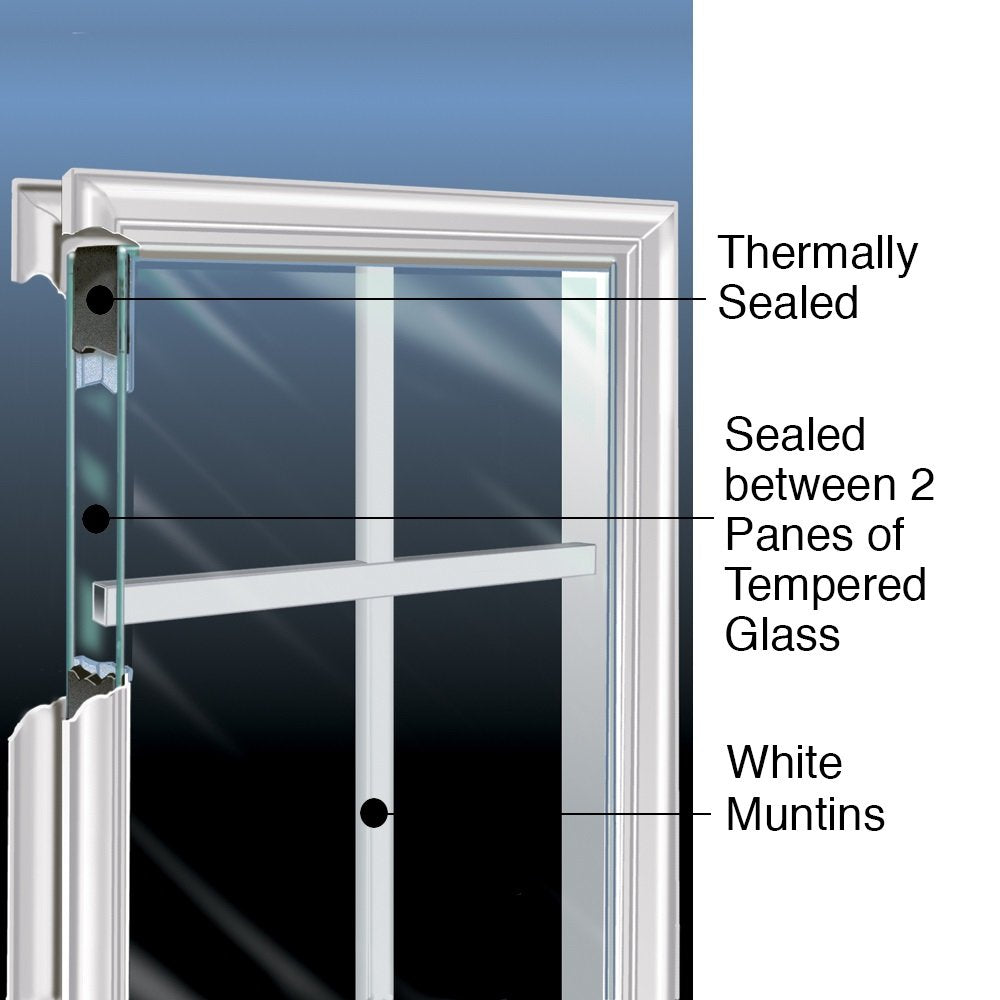 Primed Fiberglass 1/2 Lite 2-Panel Prehung Entry Door 36" x 80" K676