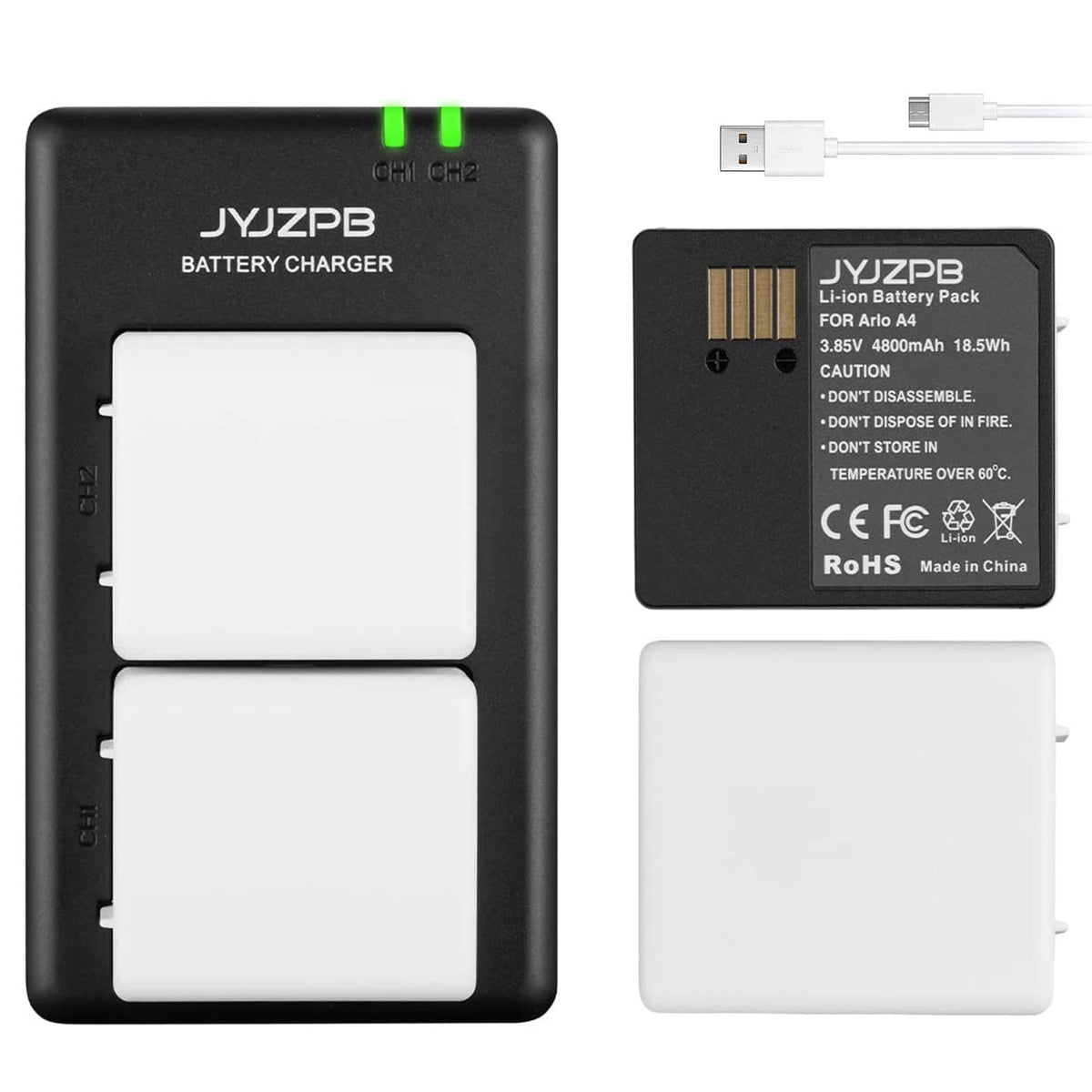 2 Pack 4800mAh Batteries with Dual Battery Charger E11218