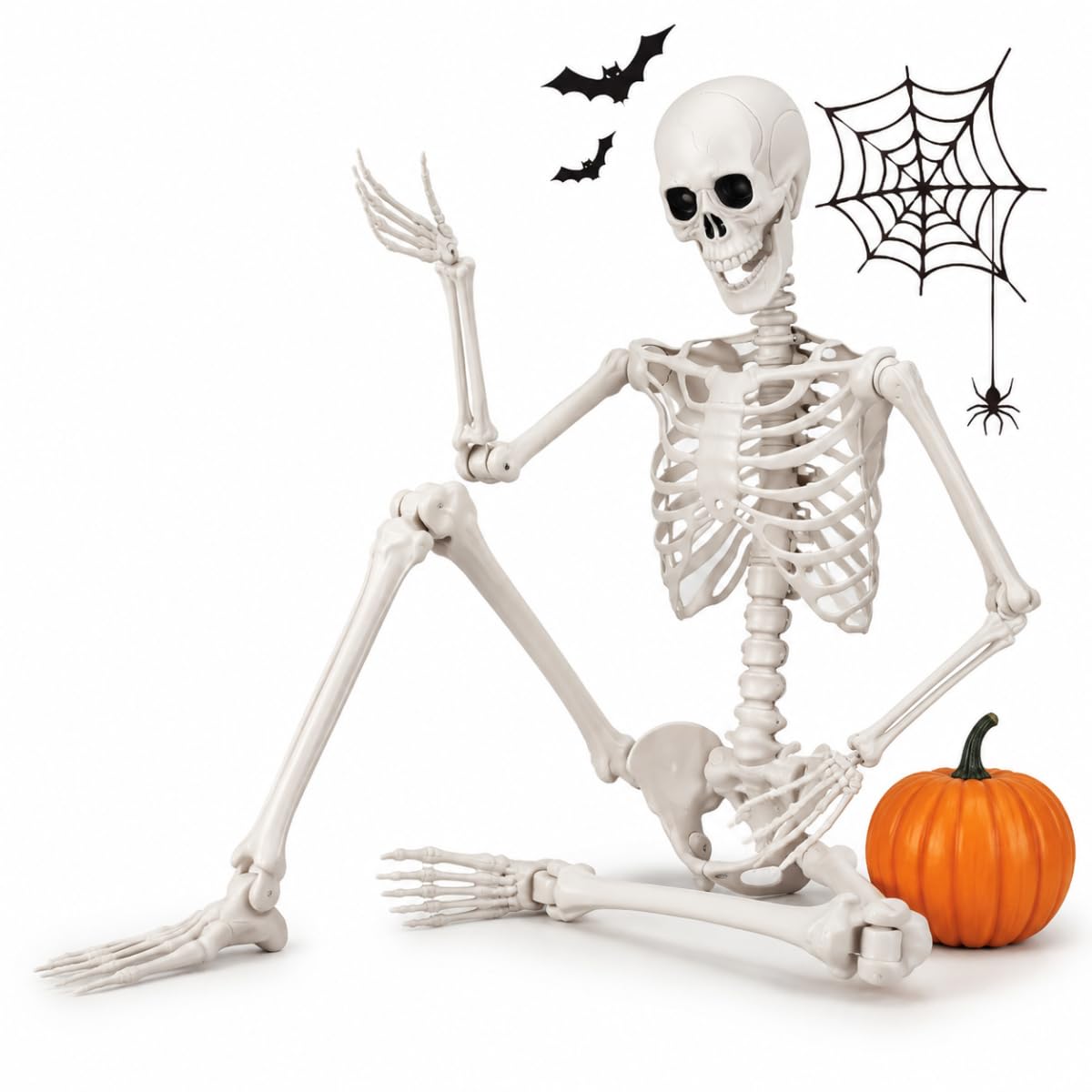 5.4FT Posable Life Size Human Skeleton with Movable Joints W959654