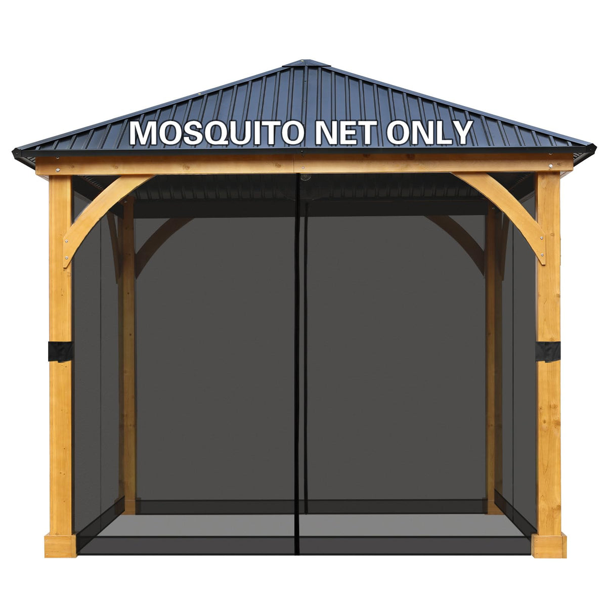 10' x 10' Black Gazebo Netting Screen Replacement F3600
