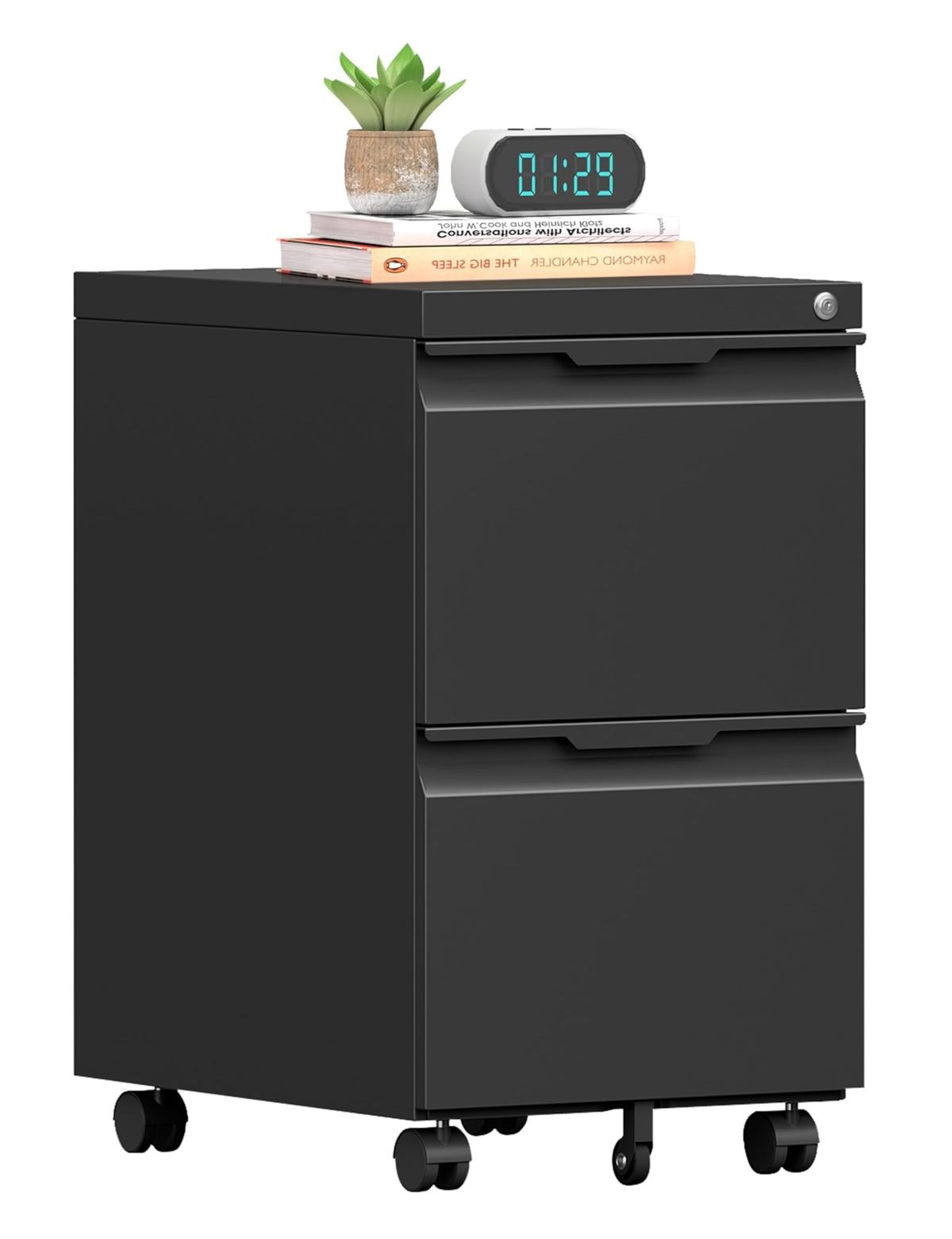 2 Drawer Mobile File Cabinet with Lock N14779