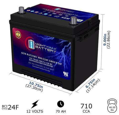 12V 70Ah AGM Replacement Battery O730026
