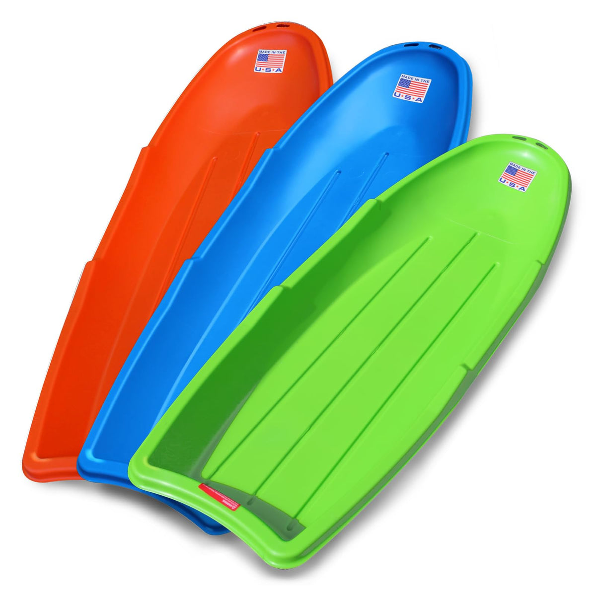 48 Inch Toboggan Style Plastic Snow Sled 3-Pack F84075