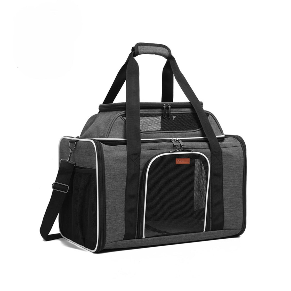 19" Large Soft-Sided Pet Carrier with Mesh, Grey N31955