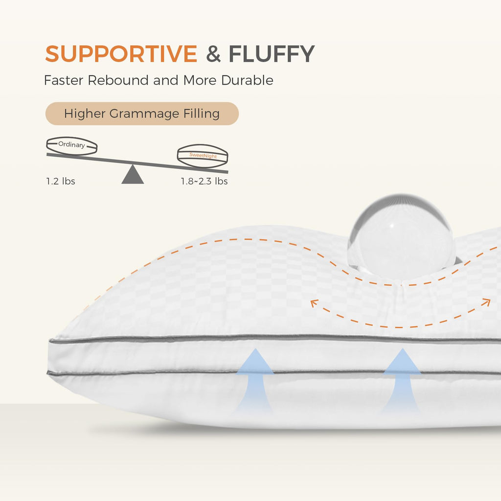 King Size Set of 2 Gusseted Bed Pillows V207732
