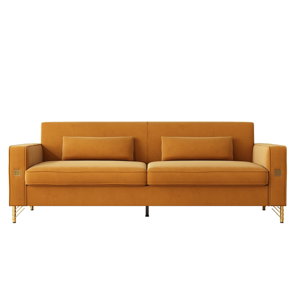 Oversized Velvet Sofa with Armrest and Removable Cushions L4710