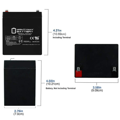 12 Volt 5 AH Rechargeable SLA AGM Battery A773335