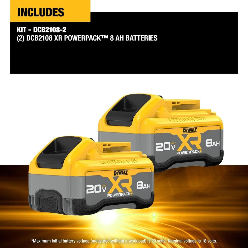 20V MAX XR 8Ah Lithium Ion Battery 2-Pack S623