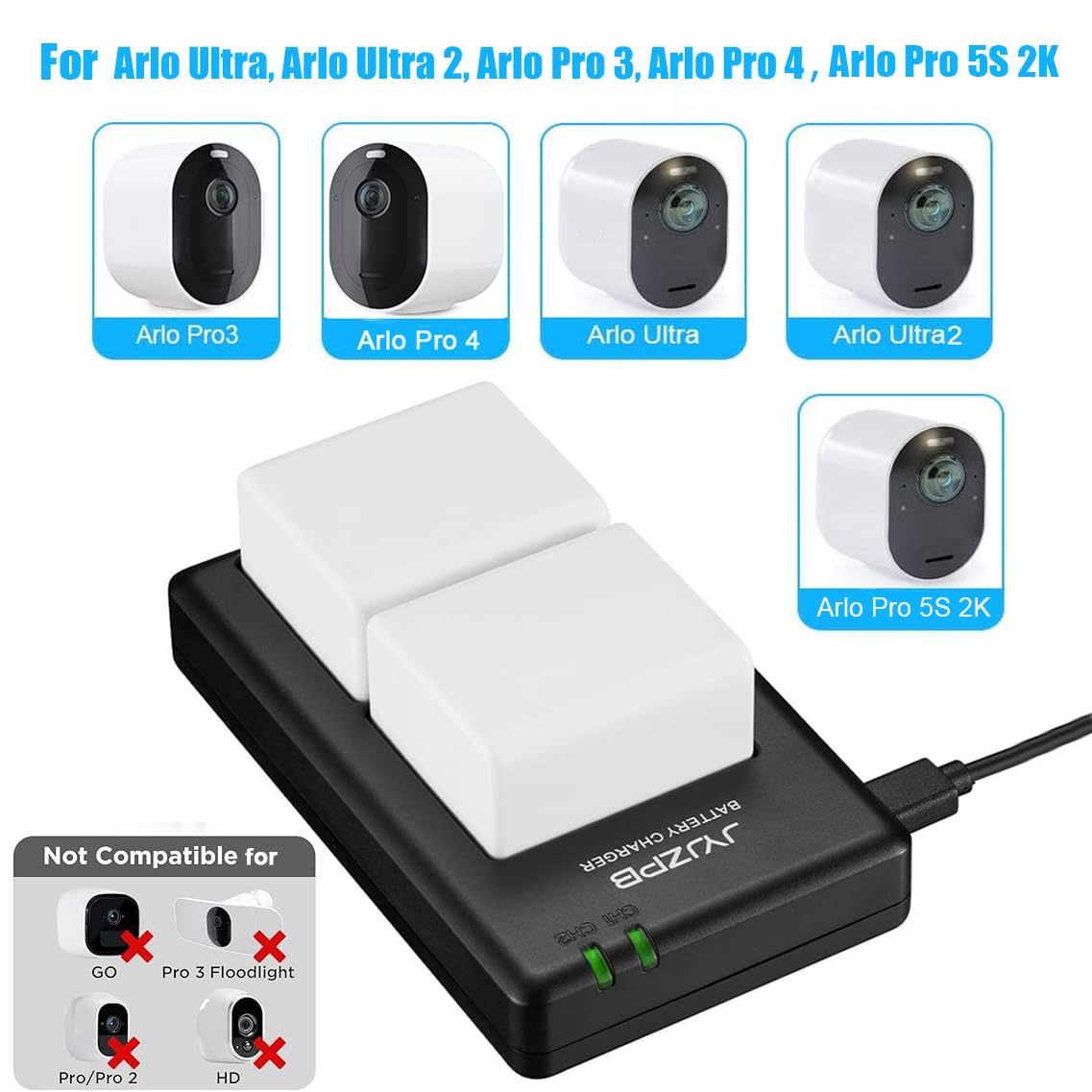 2 Pack 4800mAh Batteries with Dual Battery Charger E11218