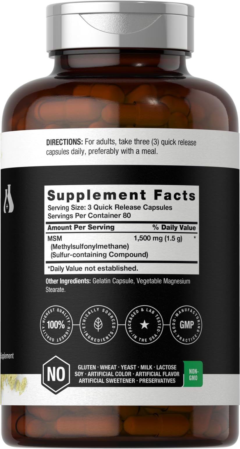 MSM Capsules 1500mg 240 Count M30571