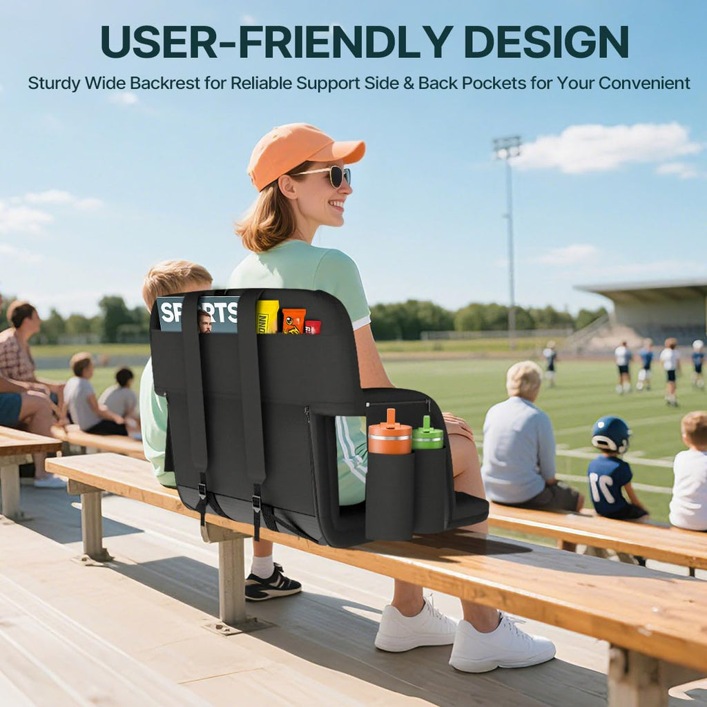 25in Stadium Seats for Bleachers with Back Support, Extra Wide, 1PC M24660