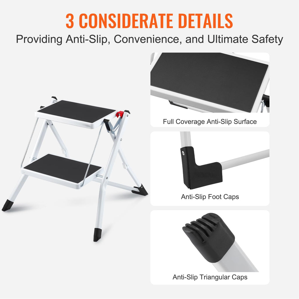 2-Step 330lbs Capacity Folding Steel Step Stool Z197739
