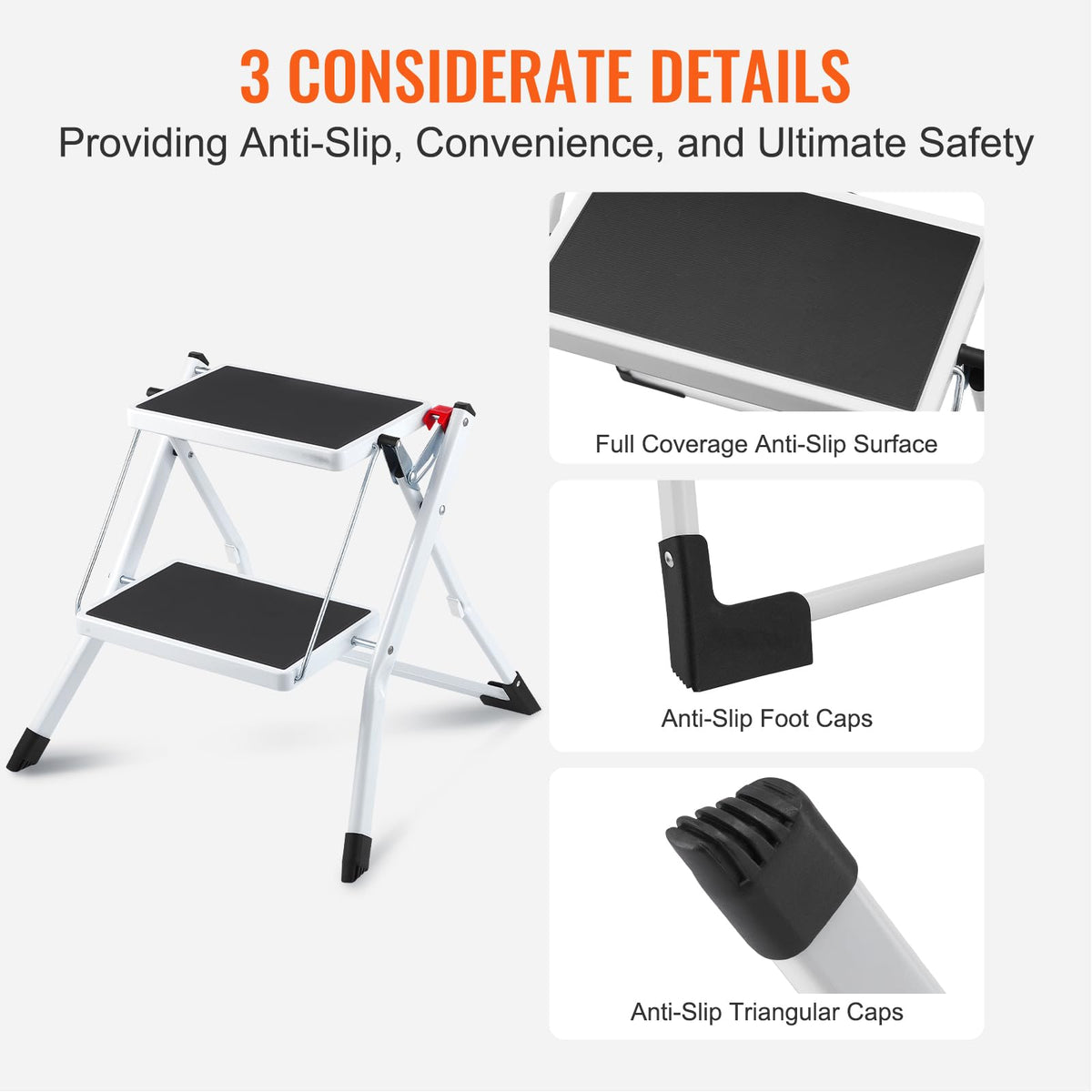2-Step 330lbs Capacity Folding Steel Step Stool Z197739
