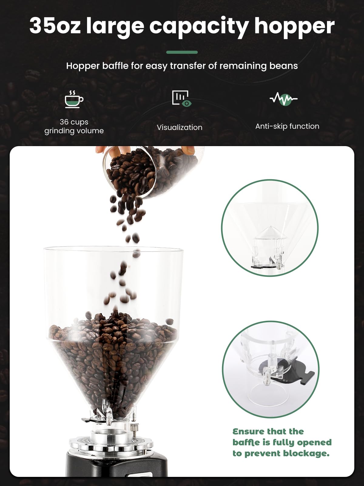 60mm Flat Burr Coffee Grinder L478