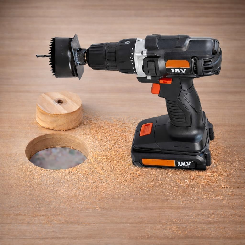18V Cordless 3/8 in. Drill Driver & Hole Saw Kit with Battery and Charger I11298