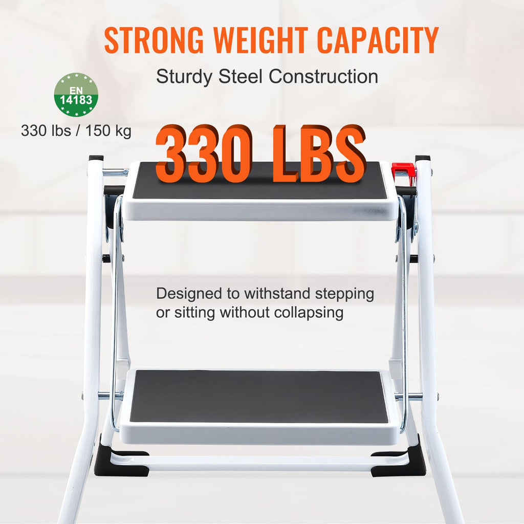 2-Step 330lbs Capacity Folding Steel Step Stool Z197739