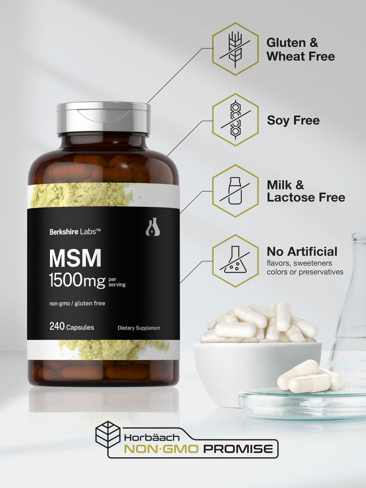 MSM Capsules 1500mg 240 Count M30571