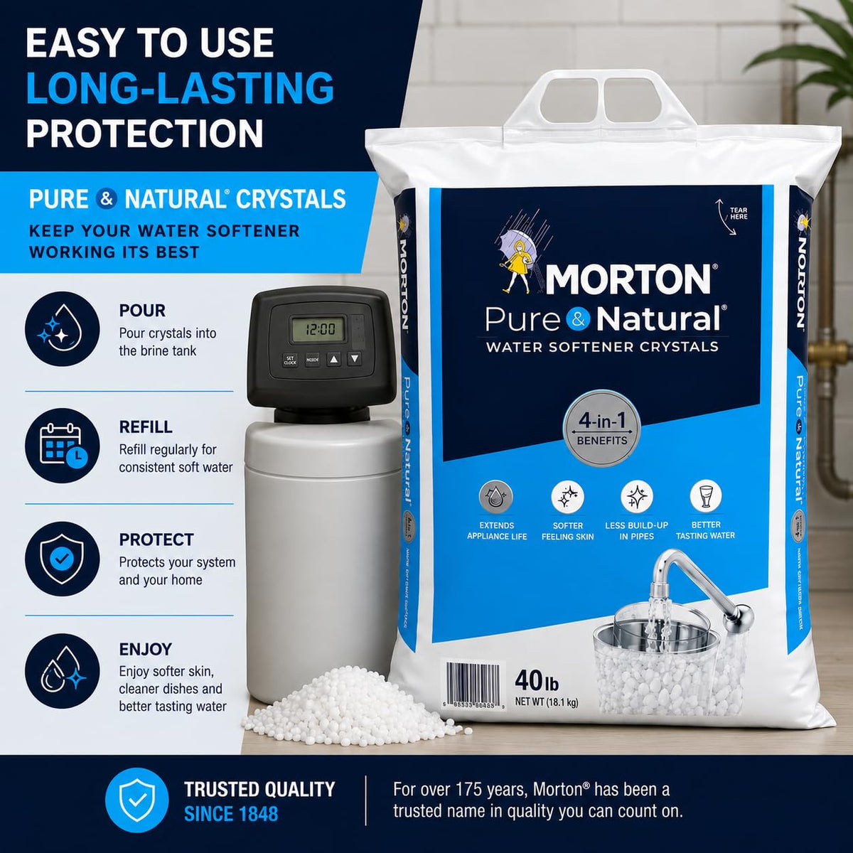 Pure and Natural Water Softener Crystals 40lbs M953695