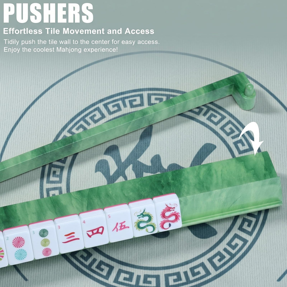 4 Pcs 18.7 Inch Acrylic Mahjong Tile Racks with Pushers F413315