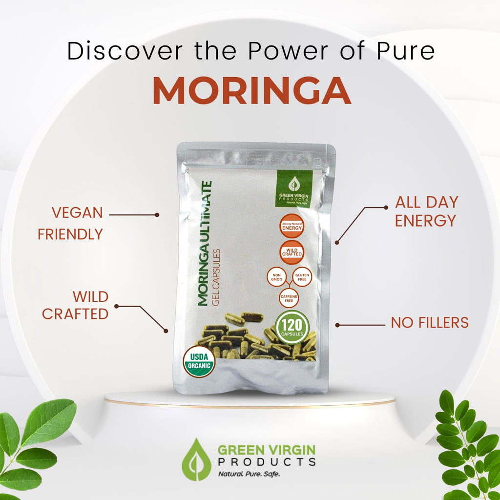 Organic Moringa Leaf Powder Vegan Capsules W28372