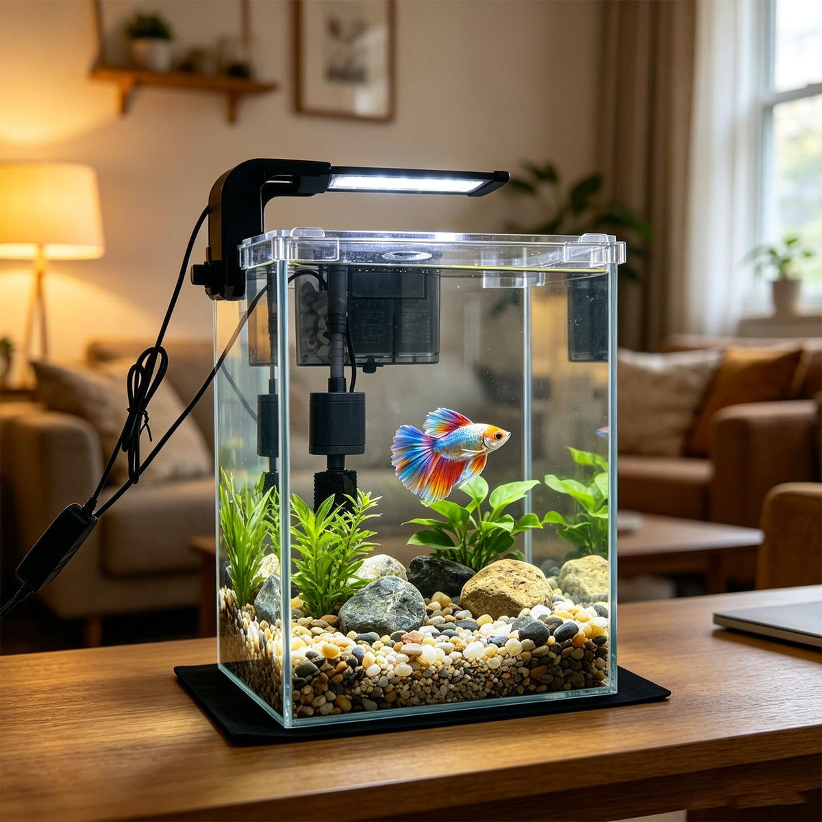 2 Gallon Betta Fish Tank with Filter and Light G25028