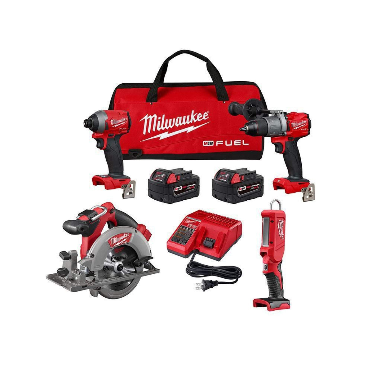 18-Volt Lithium-Ion Brushless Cordless 4-Tool Combo Kit with 5.0 Ah Batteries C157