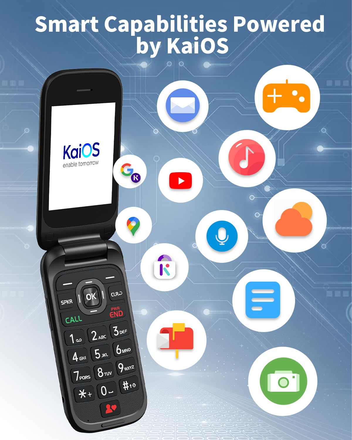 4G Flip Phone Unlocked Dual Screen Basic Phone Black B12869