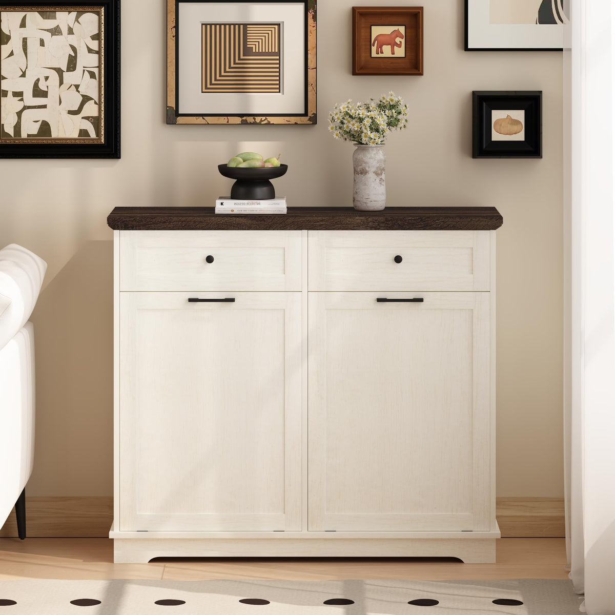 20 Gallon Wood Trash Can Cabinet P4041