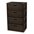 Brown 4 Drawer Plastic Storage Tower K18002