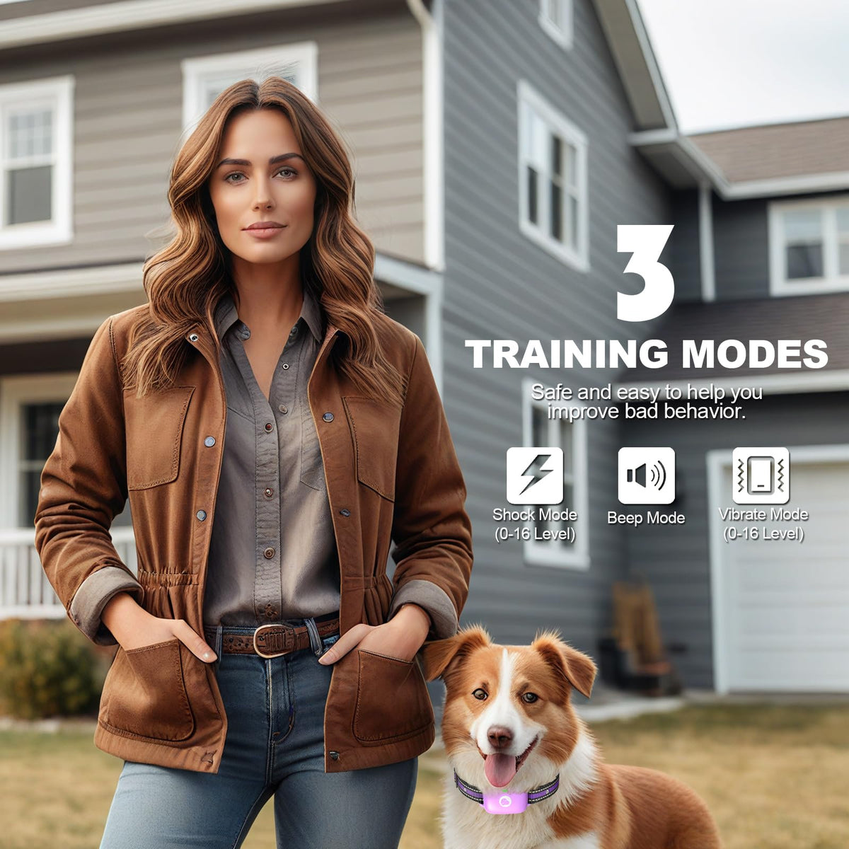 Dog Training Collar with Remote Purple N86711