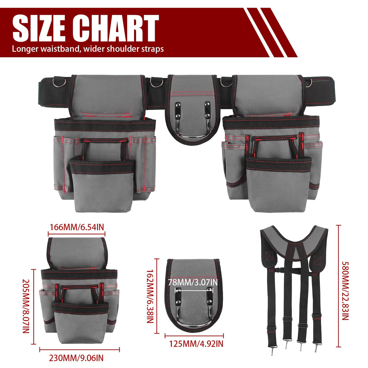 Heavy Duty 22 Pockets Adjustable Tool Belt T894706