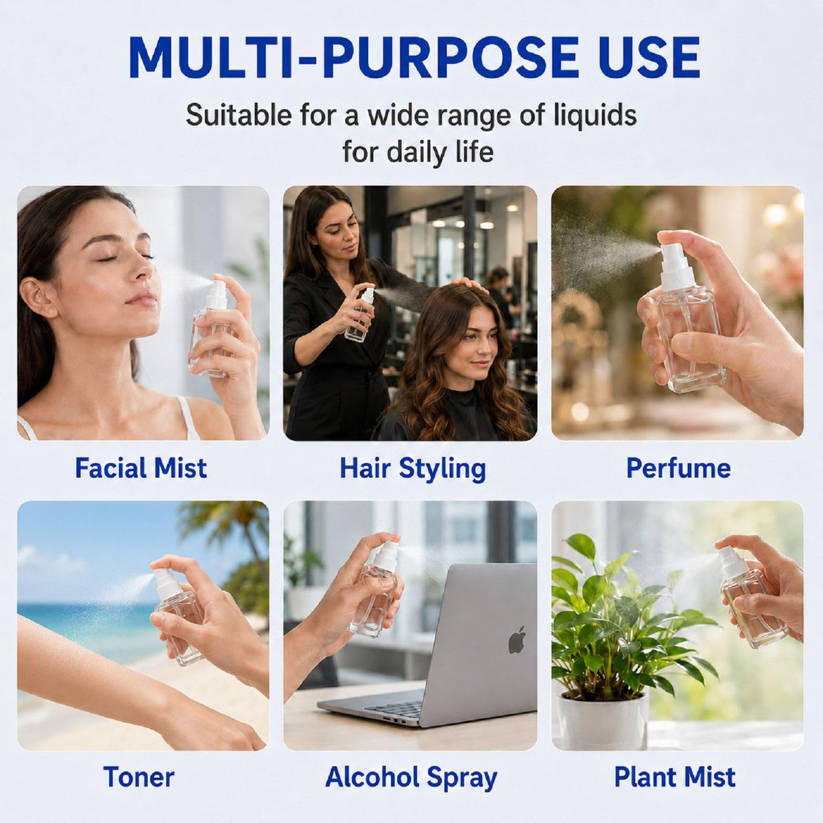 2 Pack 2.7oz Fine Mist Spray Bottles D38379
