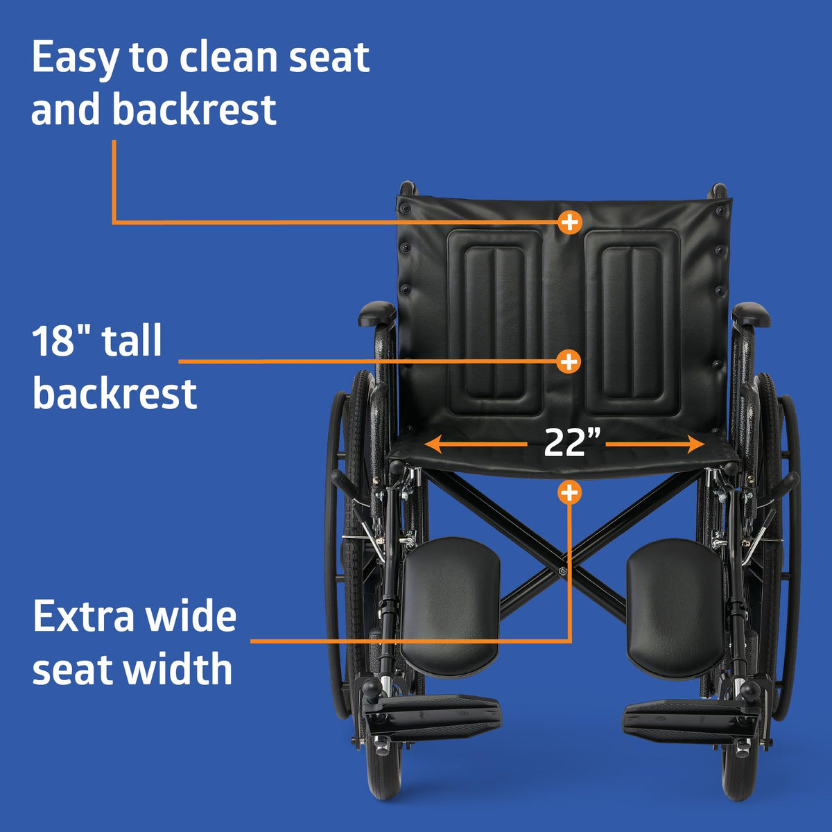 Extra-Wide Bariatric Wheelchair with 22" Wide Seat Z214