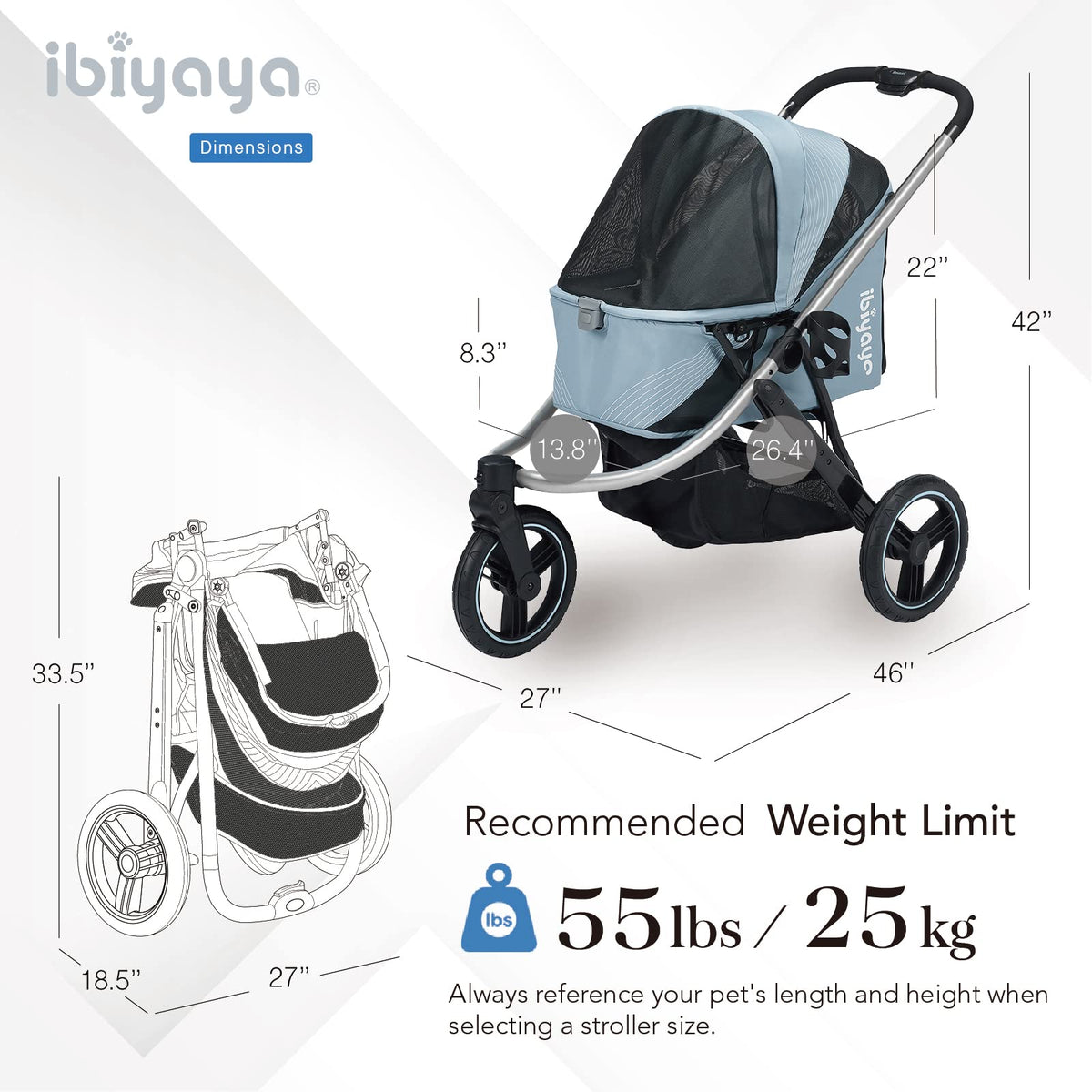 3-Wheel Pet Jogging Stroller S5780