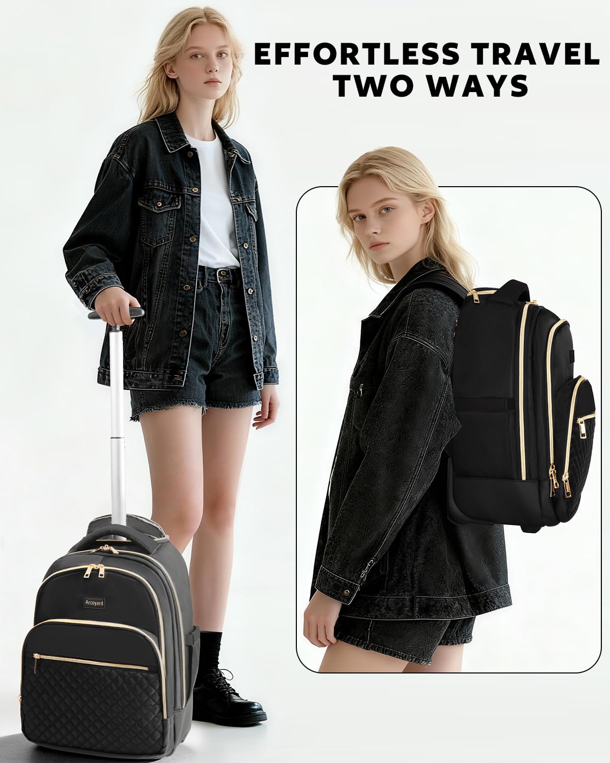 Rolling Backpack with Wheels K8561