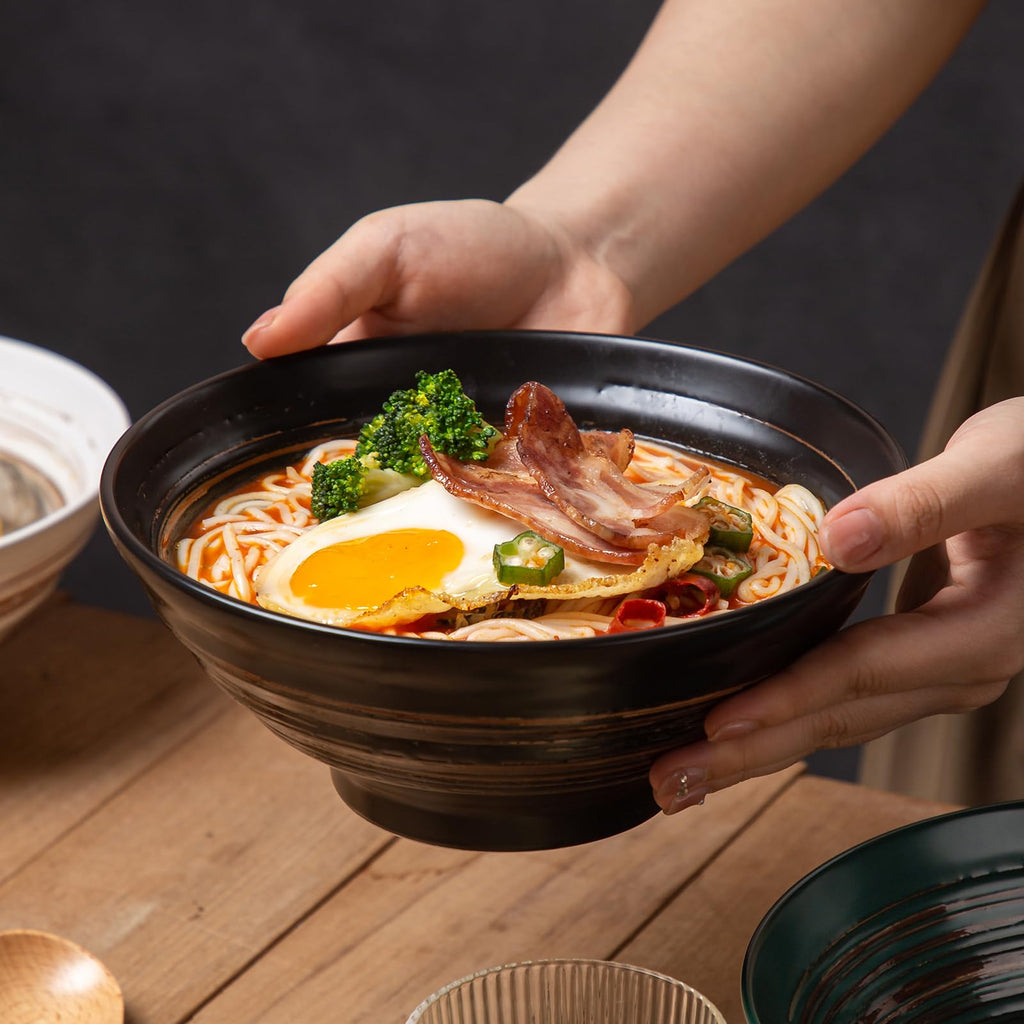 Multicolor Ceramic Ramen Bowl Set of 4 V50329