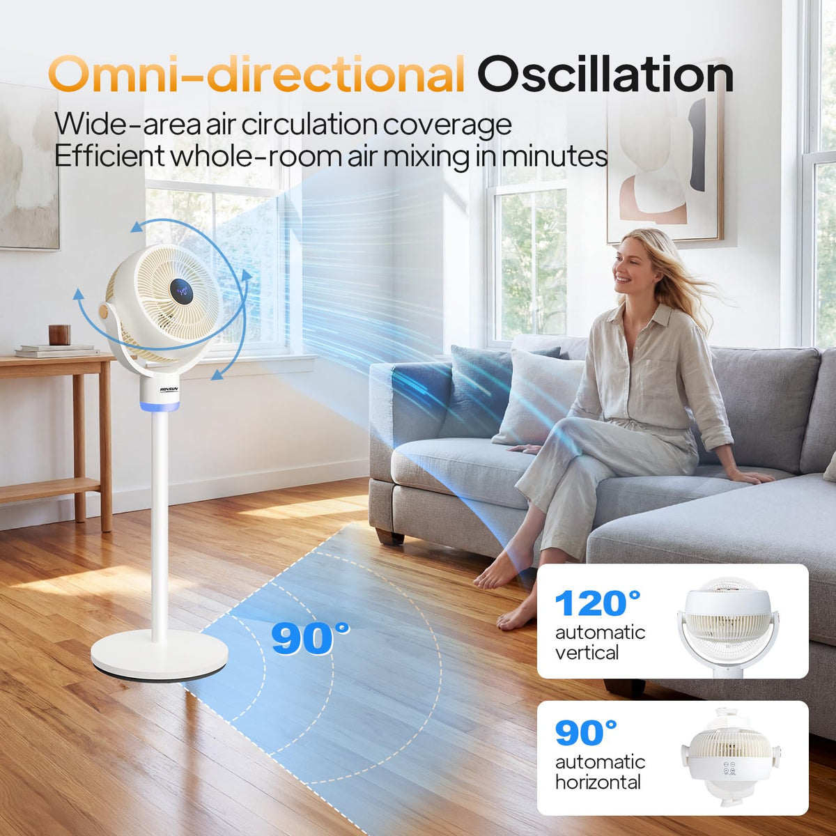 White Oscillating Pedestal Fan K6654