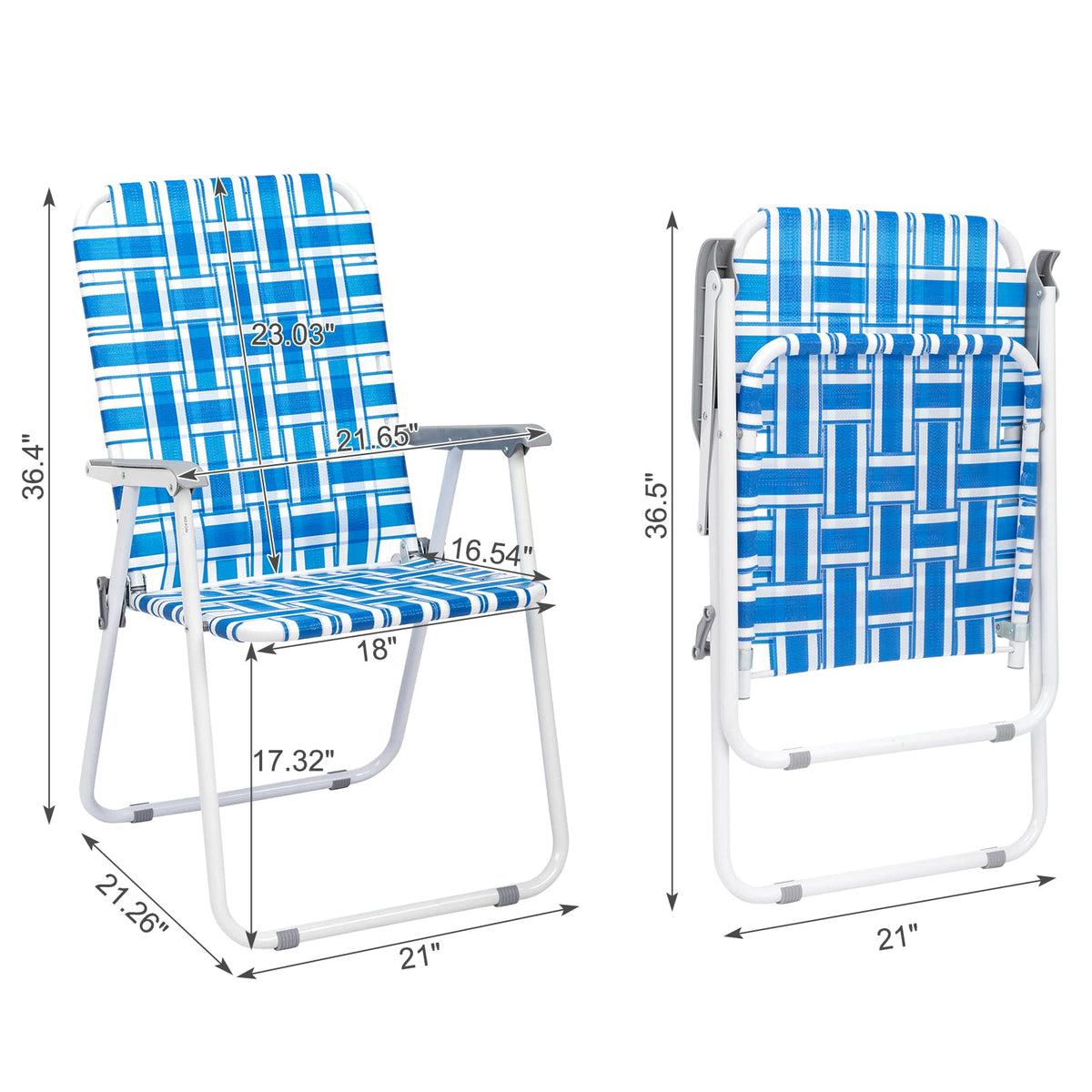 2 Pcs Webbed Folding Beach Chair E17238